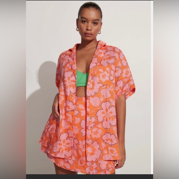 NWT Anthropologie Faithfull the Brand Charlita Paraiso Floral Print Shirt Small - Picture 1 of 2